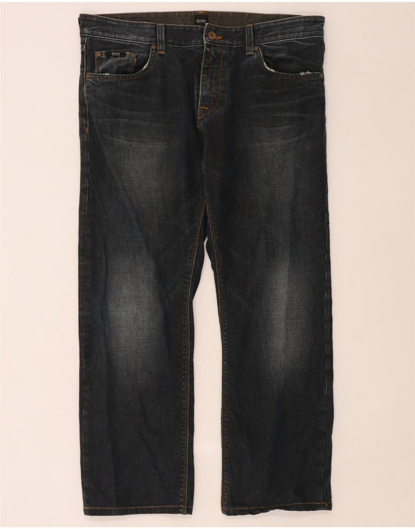 Ανδρικό τζιν ίσιο Hugo Boss W38 L32 Navy Blue Cotton