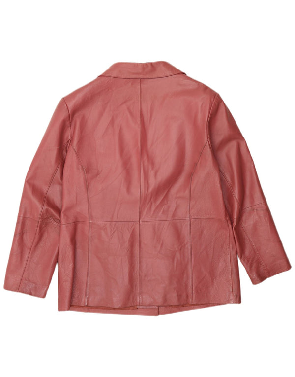Vintage Γυναικείο Δερμάτινο Μπουφάν UK 16 Large Pink