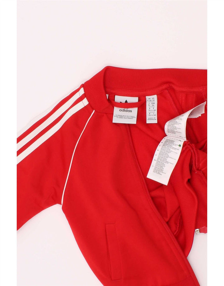 Μπουφάν Adidas Baby Boys αθλητική φόρμα 6-9 μηνών κόκκινο πολυεστέρα