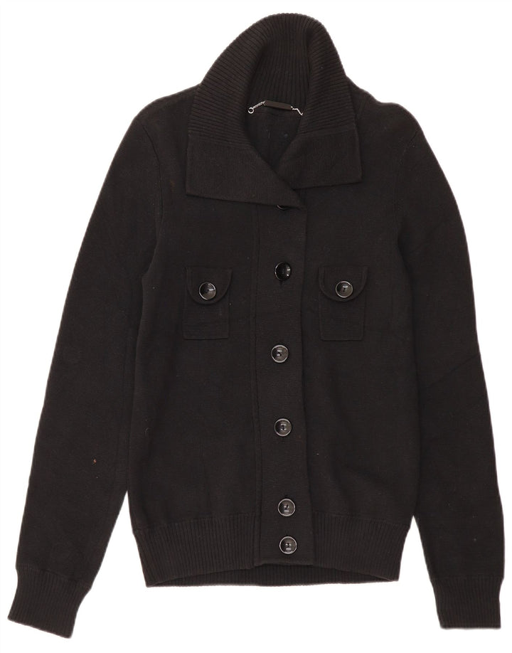 Γυναικείο πουλόβερ ζακέτα ARMANI JEANS UK 12 μεσαίο μαύρο βαμβακερό