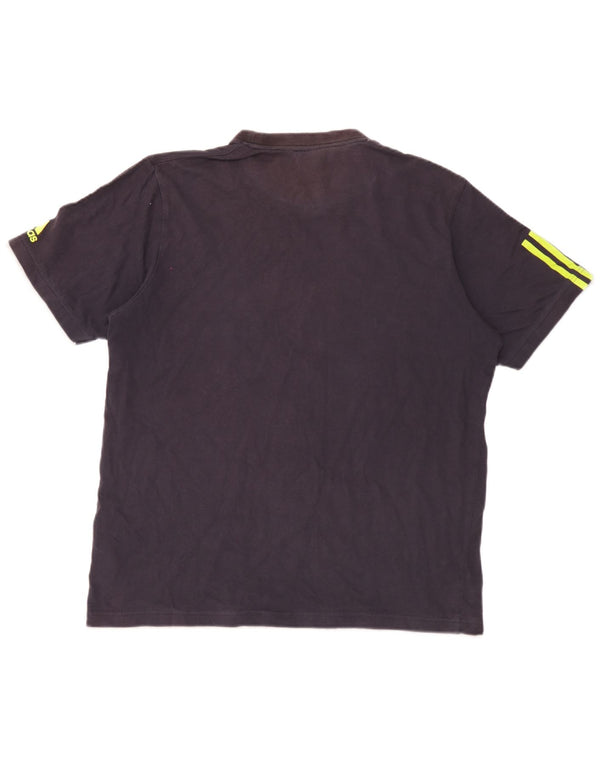 Ανδρικό γραφικό T-Shirt Adidas Top Large Navy Blue από βαμβάκι