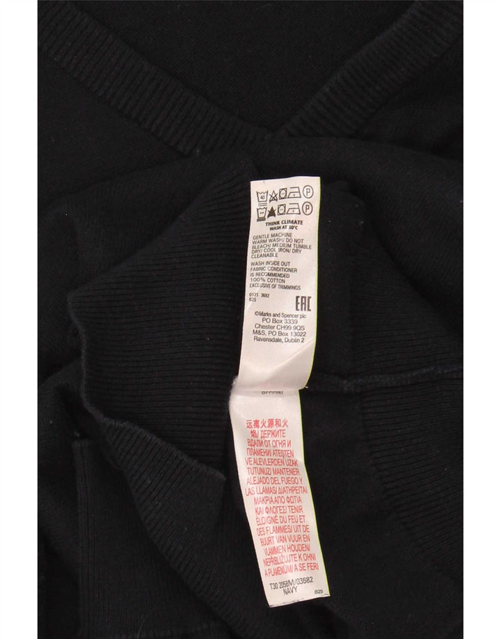 Marks & Spencer Ανδρικό πουλόβερ με λαιμόκοψη με V λαιμόκοψη Μεγάλο μπλε βαμβακερό