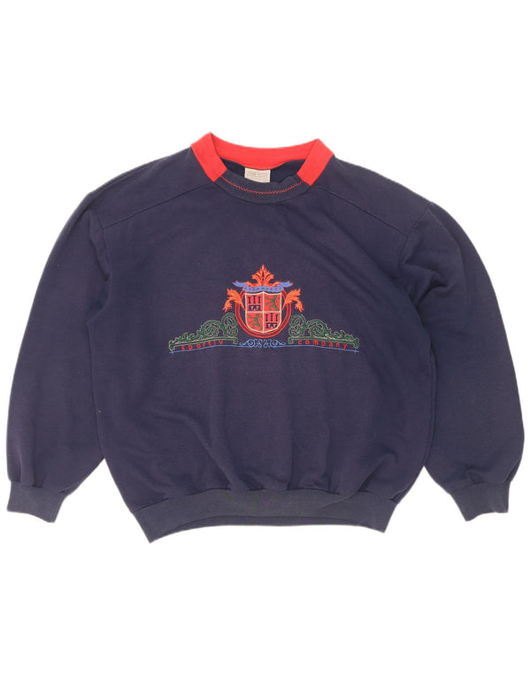 John Peter Γυναικεία φούτερ Jumper UK 16 Large Navy Blue Colourblock