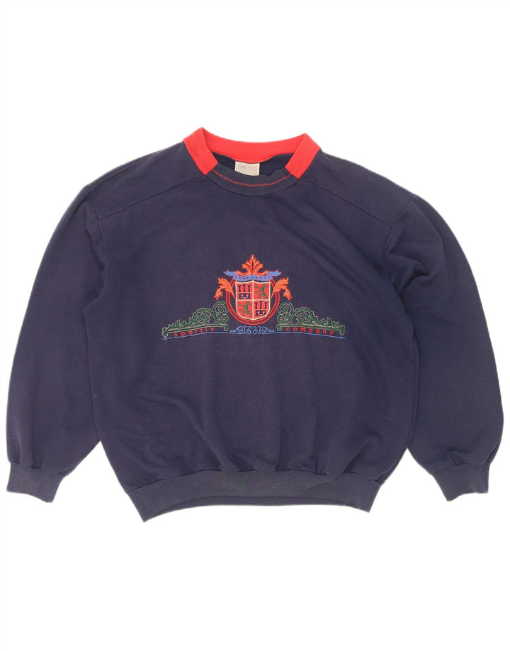 John Peter Γυναικεία φούτερ Jumper UK 16 Large Navy Blue Colourblock