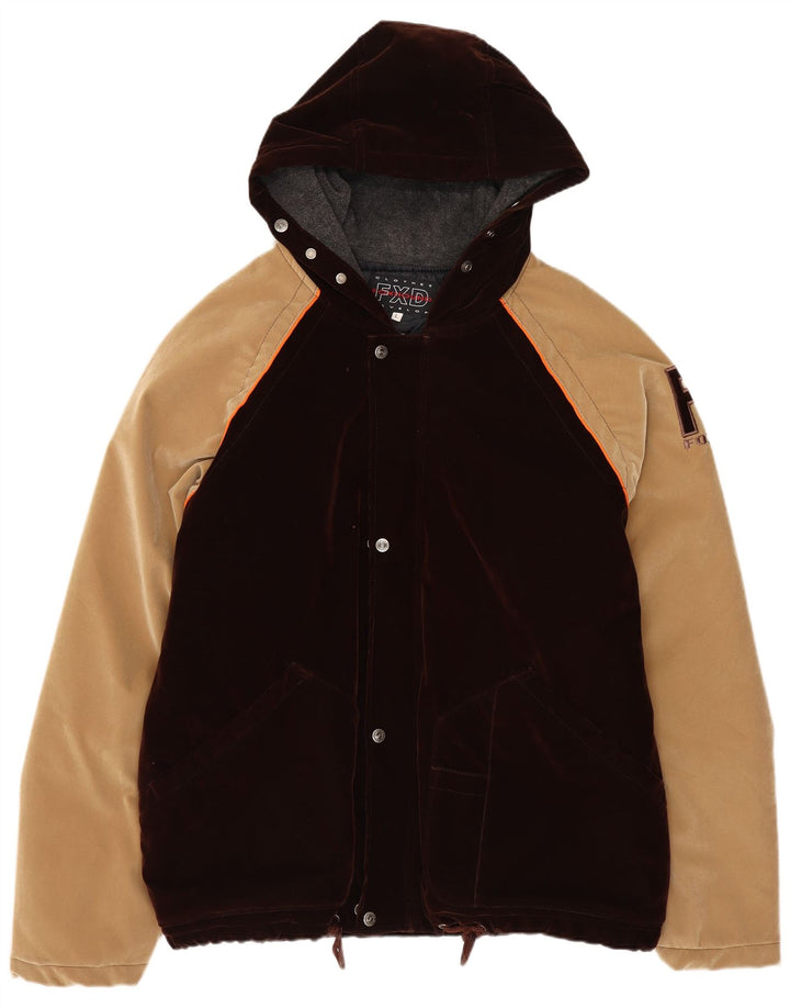 Foxhound Ανδρικό μπουφάν με κουκούλα UK 40 Large Brown Colourblock Πολυεστέρας