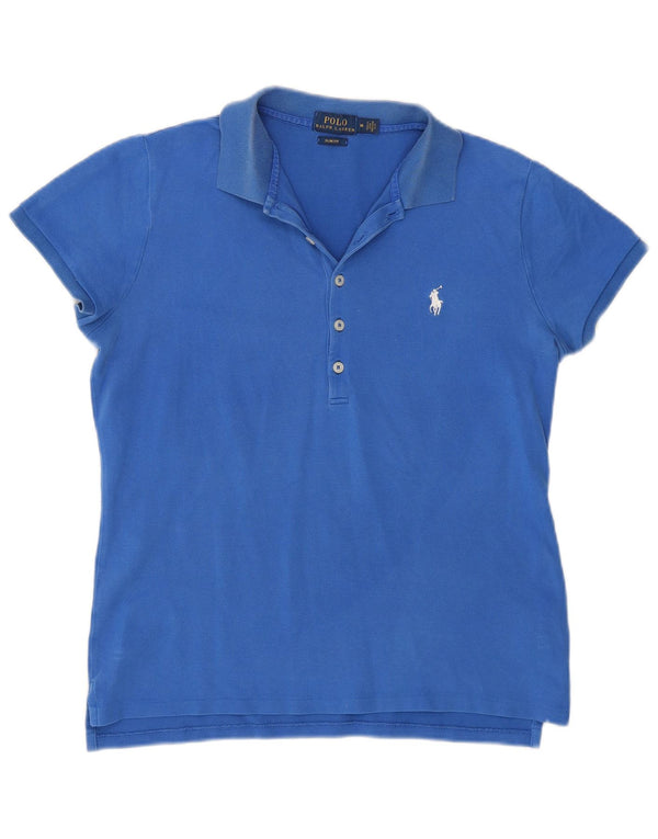 Polo Ralph Lauren Γυναικείο μπλουζάκι πόλο UK 14 μεσαίο μπλε βαμβακερό