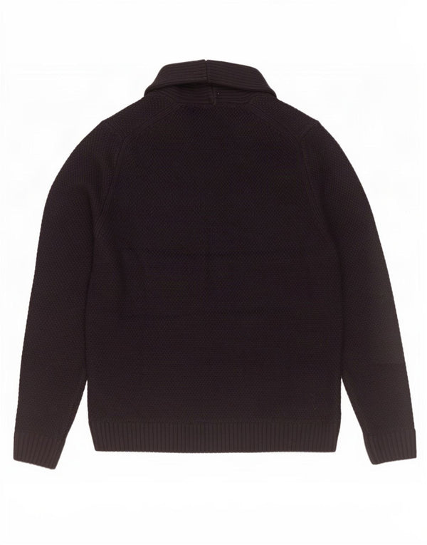 Marks & Spencer Mens Shawl Neck Jumper Sweater Large Navy Blue Cotton