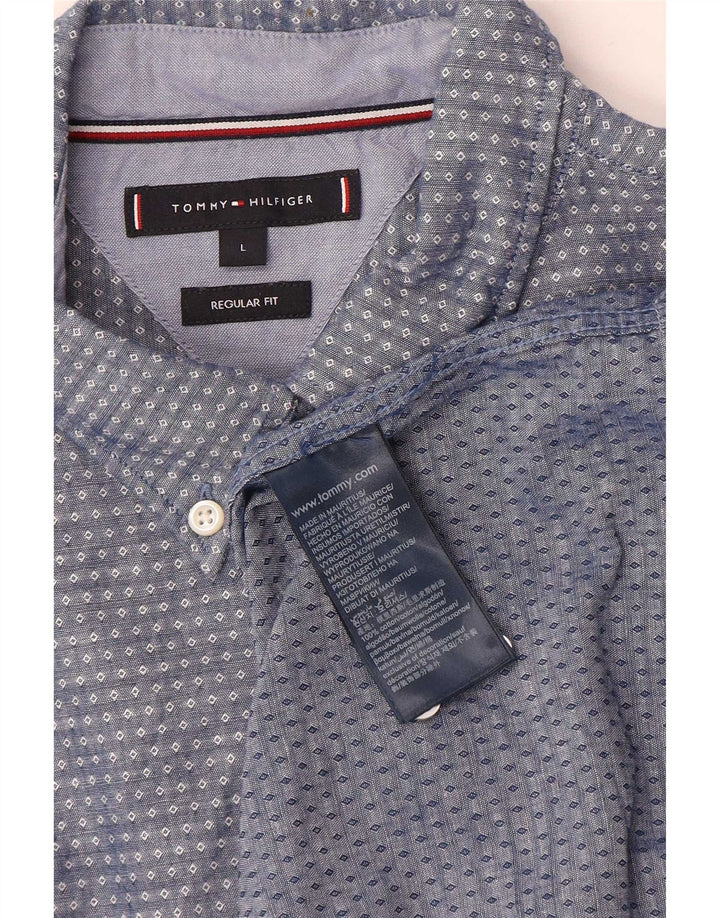 Ανδρικό πουκάμισο Tommy Hilfiger Regular Fit, Βαμβακερό με μεγάλο μπλε στίγμα