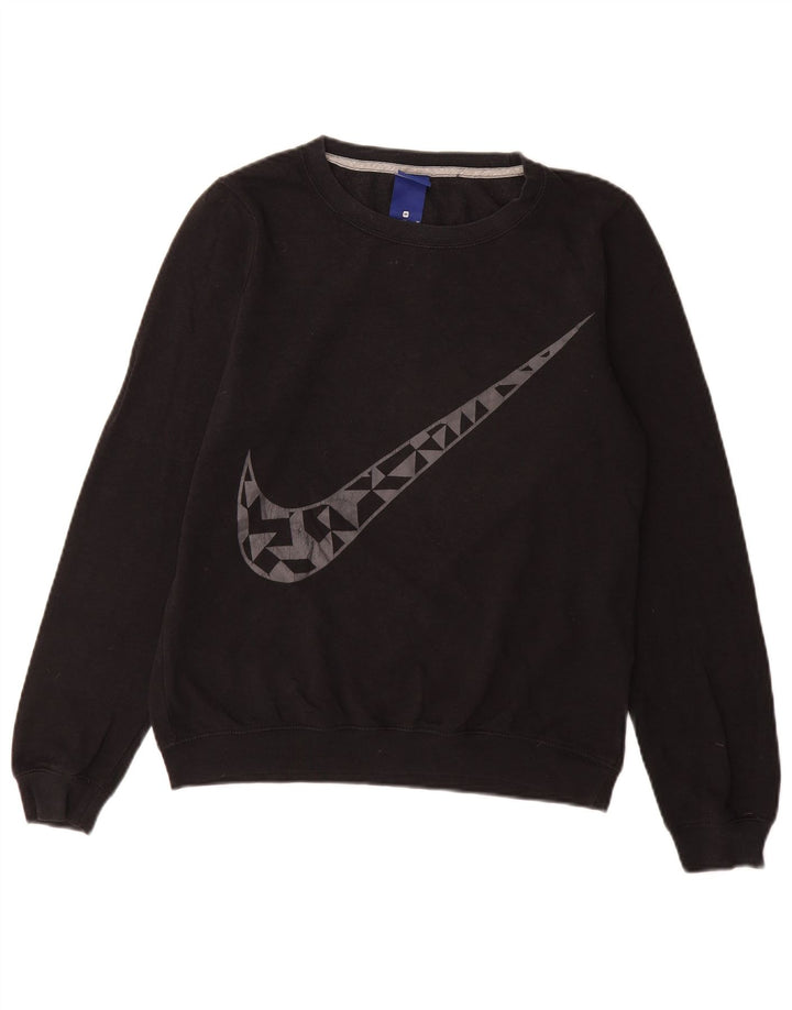 Γυναικείο γραφικό φούτερ NIKE Jumper UK 14 μεσαίο μαύρο βαμβακερό