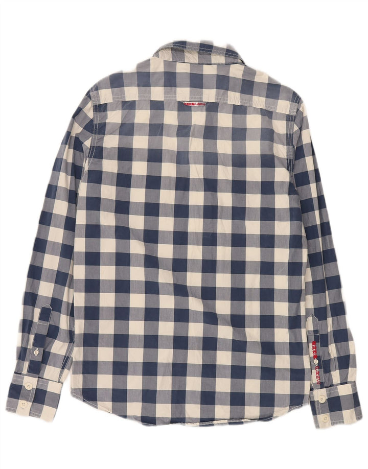 Ανδρικό πουκάμισο Superdry Μεγάλο Navy Blue Gingham Cotton
