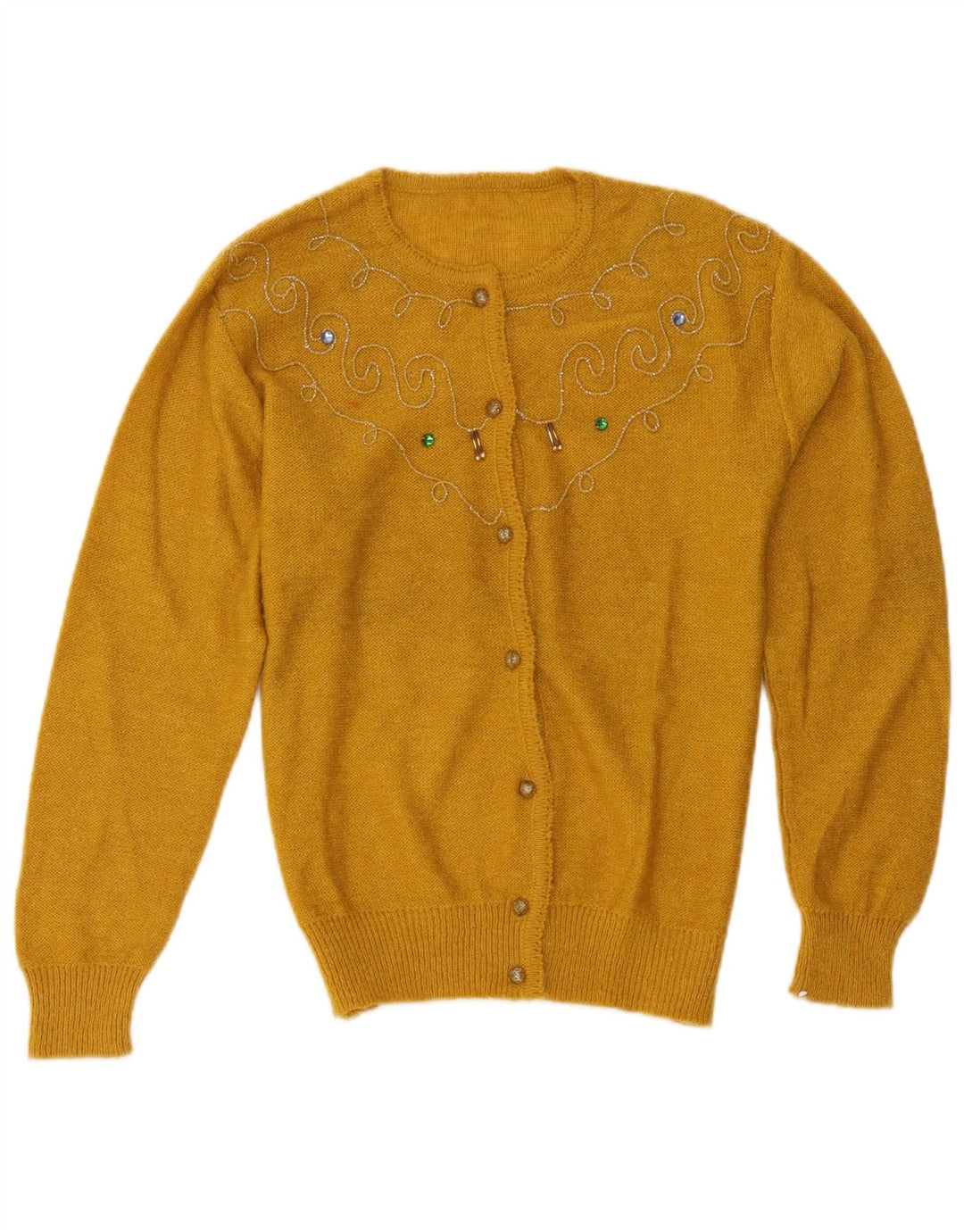 Vintage γυναικεία ζακέτα πουλόβερ UK 14 Medium Yellow