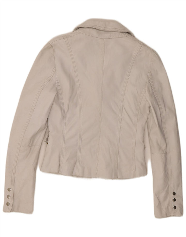 Vintage Γυναικείο Δερμάτινο Σακάκι Μπλέιζερ IT 44 Medium White Leather
