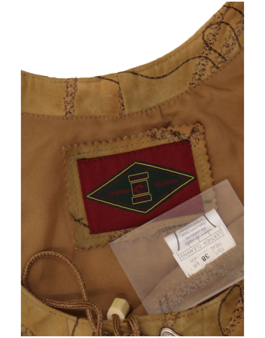 VINTAGE Γυναικείο σουέτ γιλέκο EU 38 Μεσαίο καφέ φλοράλ δέρμα