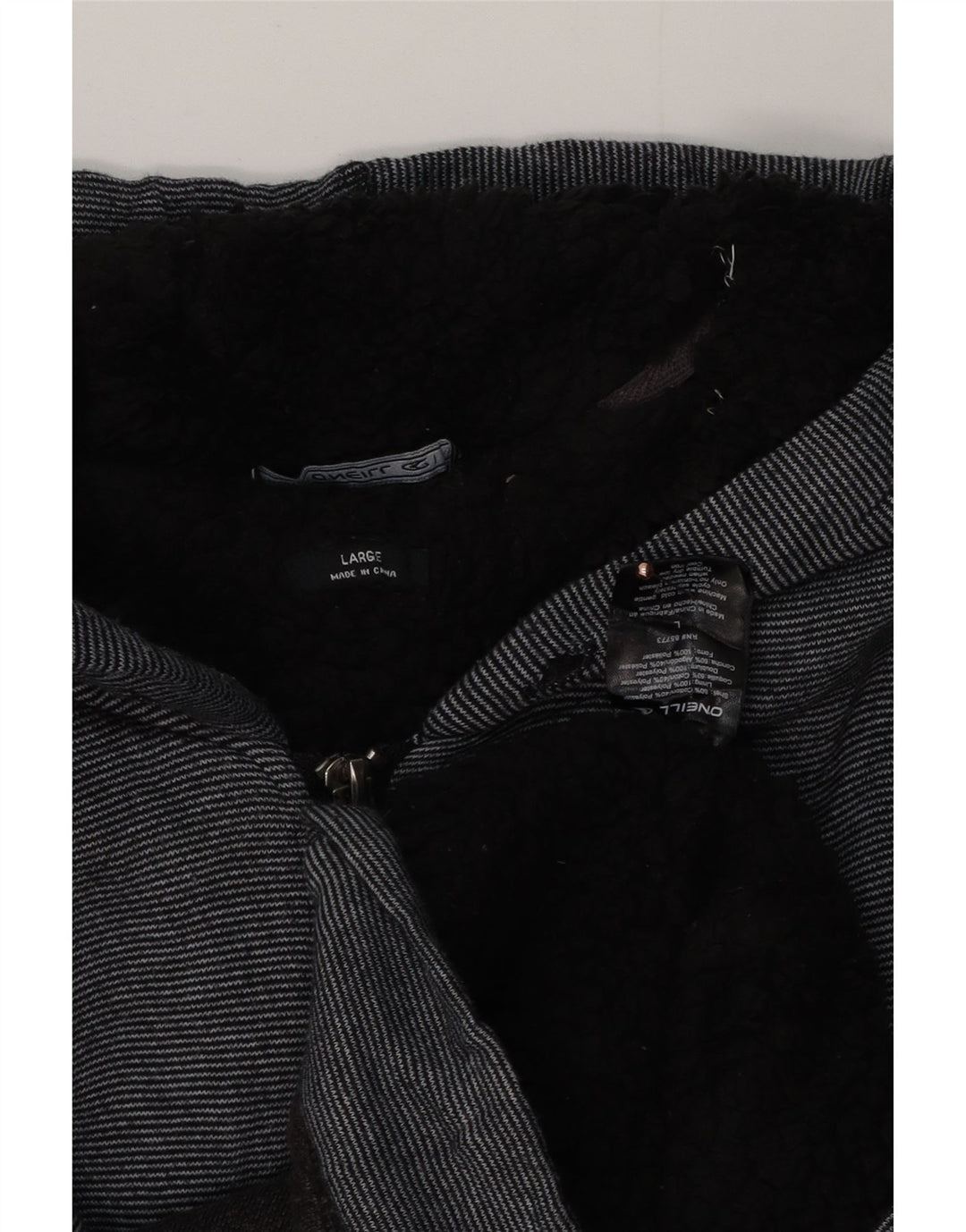 Ανδρικό πουλόβερ με κουκούλα με φερμουάρ O'Neill Μεγάλο μαύρο ριγέ πολυεστέρα