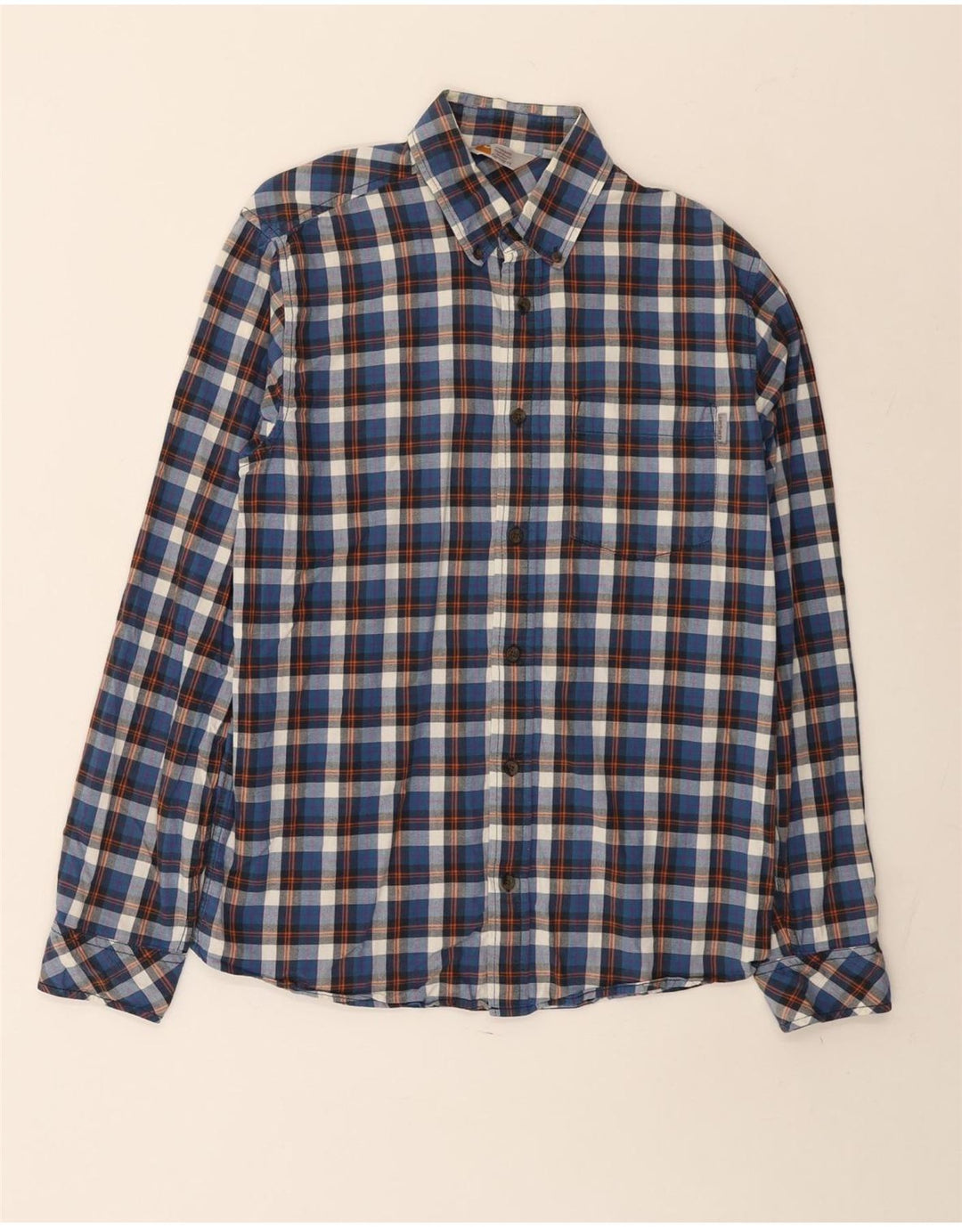 Ανδρικό πουκάμισο Carhartt, μεσαίο μπλε, βαμβακερό