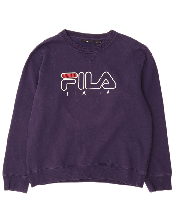 Ανδρικό γραφικό φούτερ Fila Jumper Medium Navy Blue Βαμβακερό