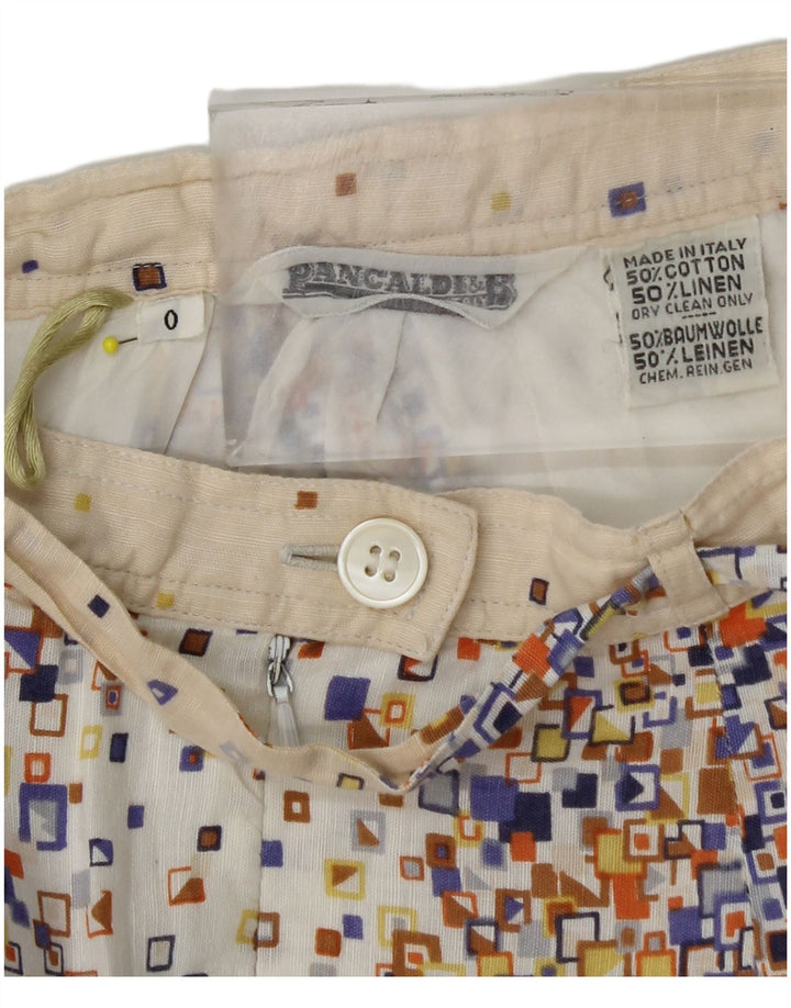 PANCALDI & B Γυναικείο Σετ Φούστας 2 τεμαχίων UK 4 XS W24 Μπεζ γεωμετρικό βαμβακερό