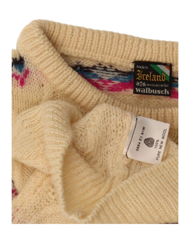 WALBUSCH Γυναικείο πουλόβερ με λαιμό χελώνα UK 16 Large Beige Fair Isle