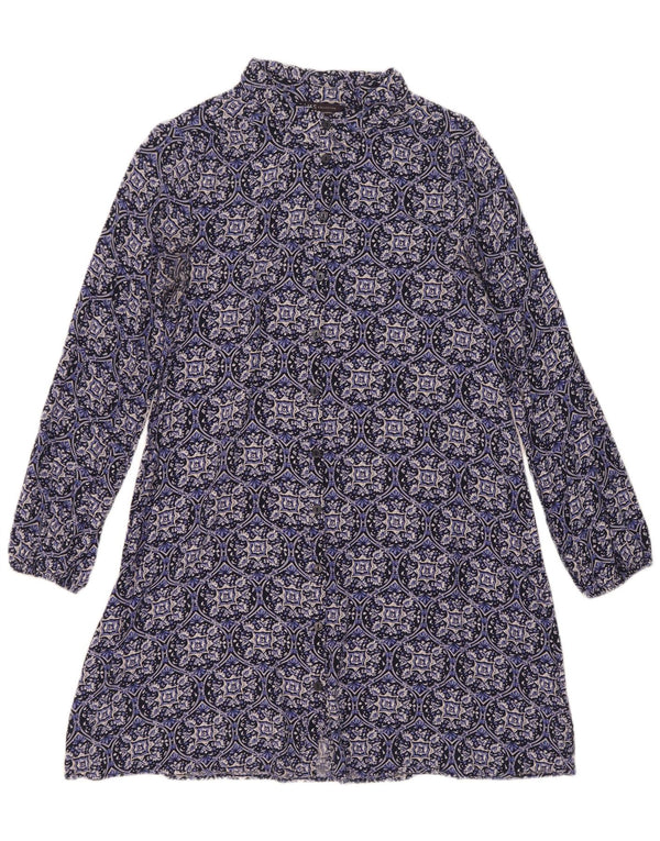 Marks & Spencer Γυναικείο φόρεμα UK 10 Small Blue Floral Viscose
