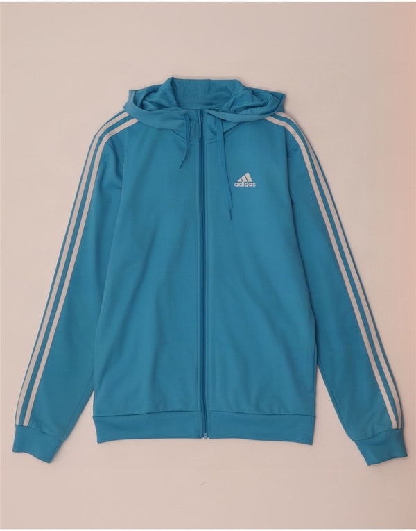 Ανδρικό πουλόβερ με κουκούλα με φερμουάρ Adidas Μικρό μπλε πολυεστέρα