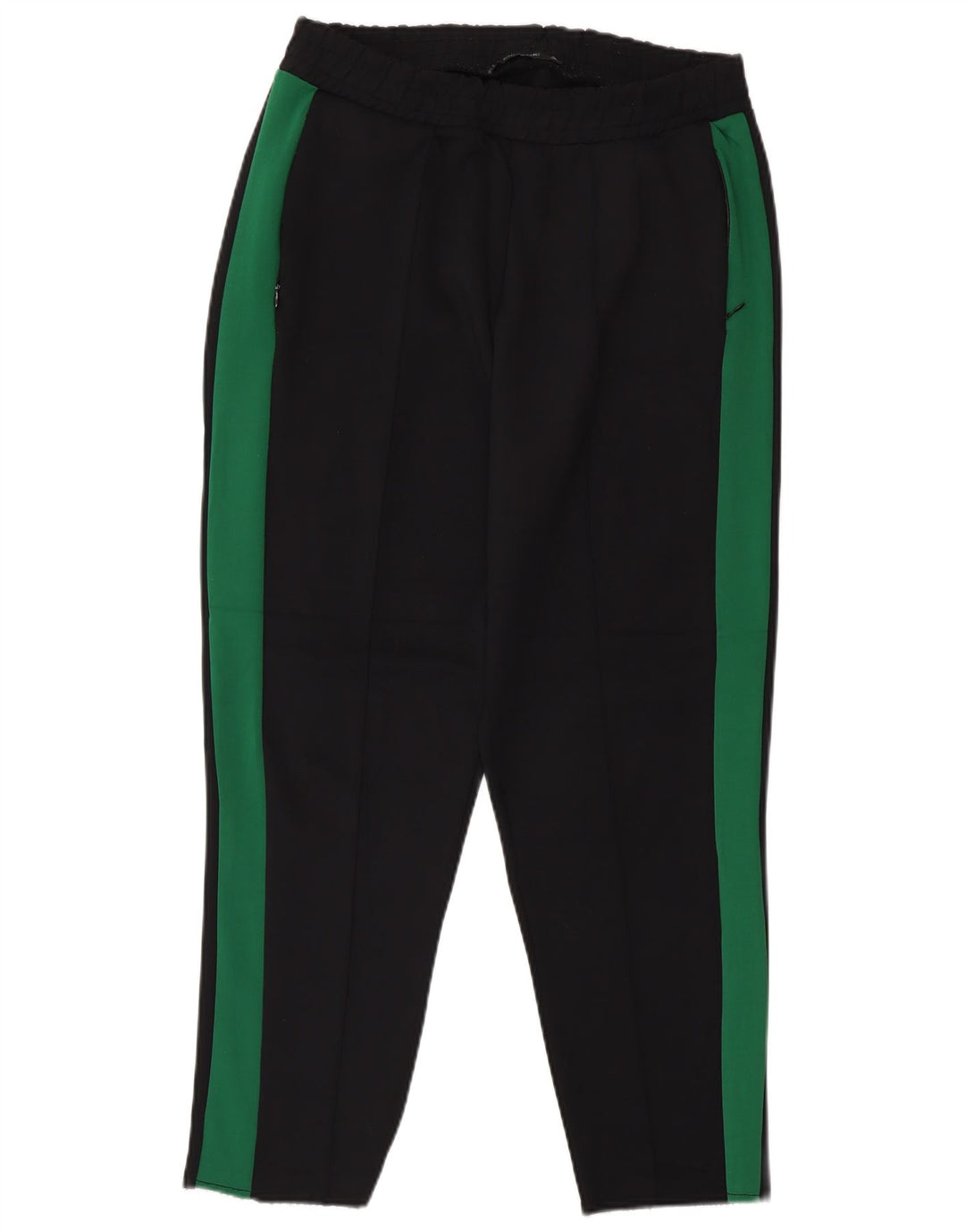 Zara Γυναικεία φόρμα παντελόνια UK 12 Medium Black Colourblock Polyamide