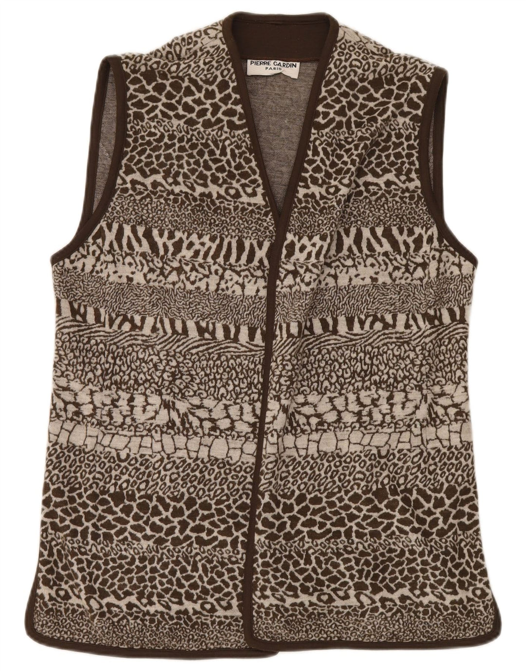 Pierre Cardin Γυναικείο Gilet IT 44 Μαλλί Animal Print Medium καφέ