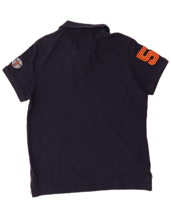 Ανδρικό γραφικό πόλο μπλουζάκι Superdry 2XL Navy Blue βαμβακερό