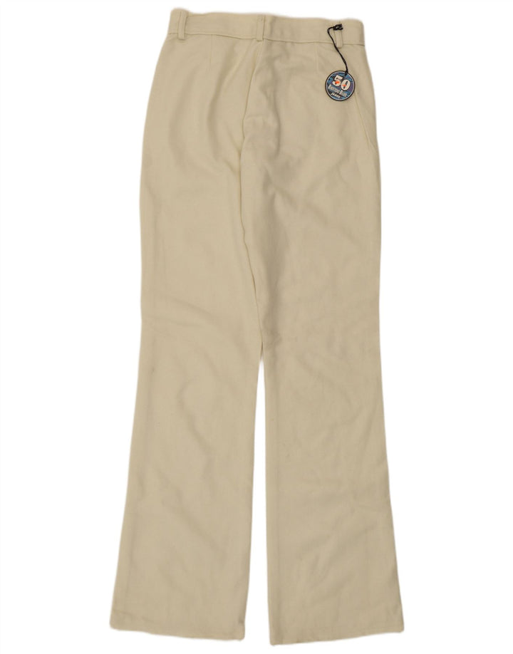 Vintage Γυναικείο Bootcut Casual Παντελόνι IT 40 Small W26 L33 Λευκό