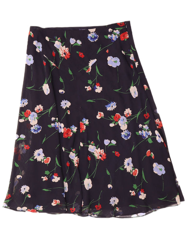 Chaps Γυναικεία φούστα Α-γραμμής US 10 Μεγάλη W30 Navy Blue Floral Polyester