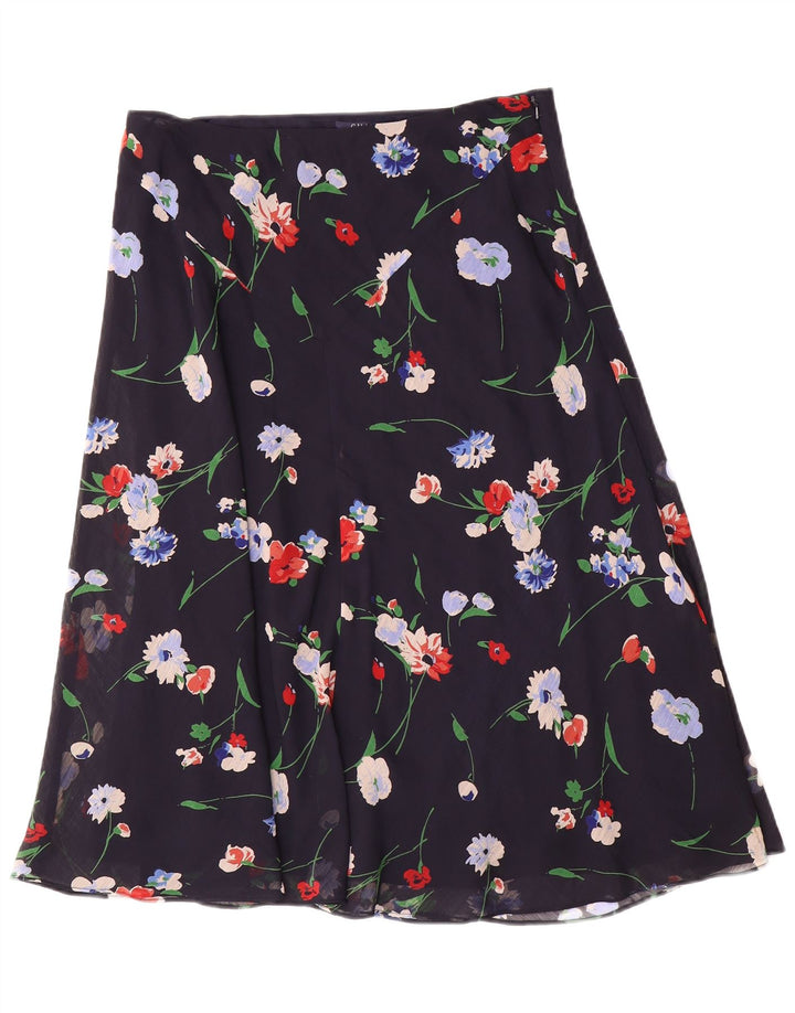 Chaps Γυναικεία φούστα Α-γραμμής US 10 Μεγάλη W30 Navy Blue Floral Polyester