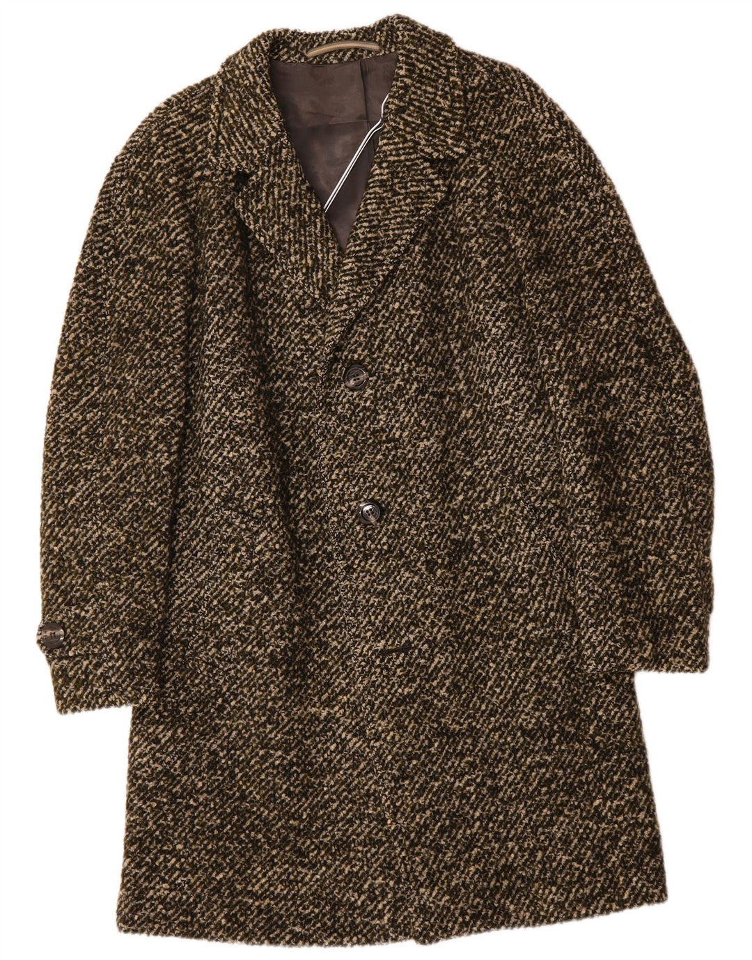 Ανδρικό πανωφόρι VINTAGE UK 38 Medium Khaki Flecked Wool