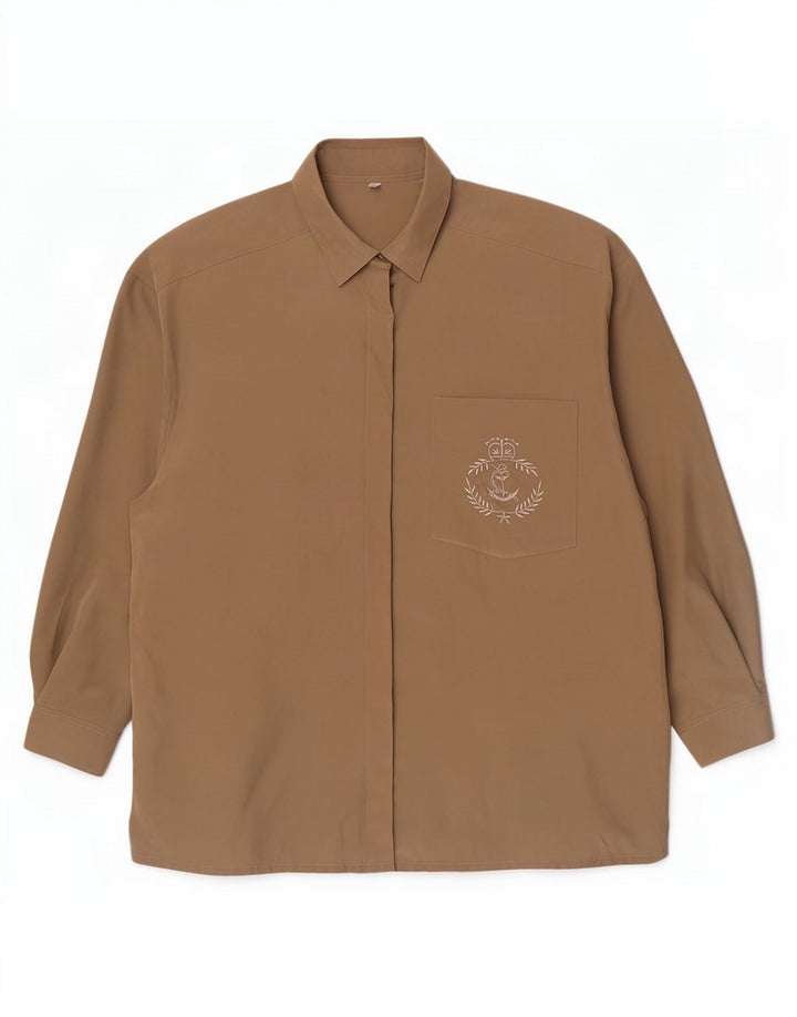 Vintage Γυναικείο πουκάμισο Oversized Μπλούζα EU 46 XL Χακί