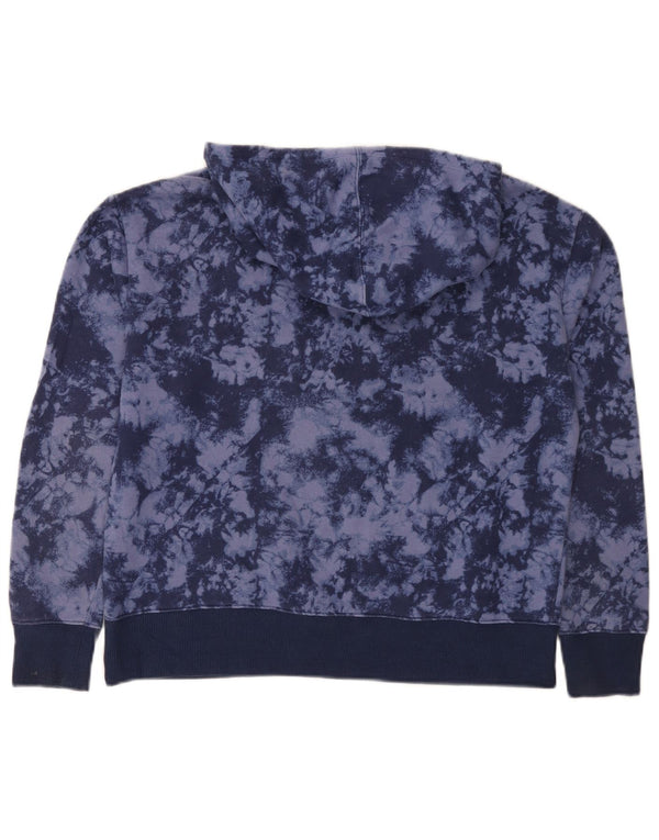 Champion Womens Graphic Hoodie Jumper UK 10 Small Navy Blue Tie Dye