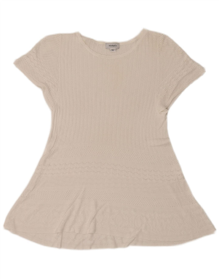 Max & Co. Γυναικείο φόρεμα See Through Crochet A-Line UK 10 Small White