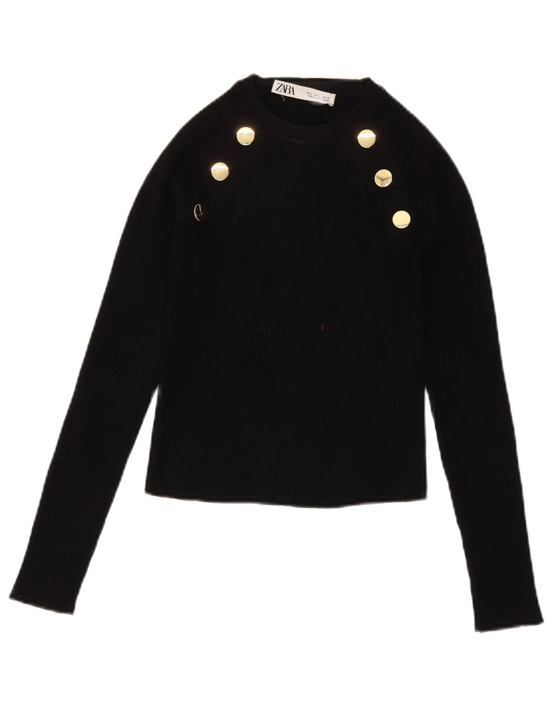 ZARA Γυναικείο πουλόβερ με λαιμόκοψη με λαιμόκοψη UK 8 Small Black Viscose