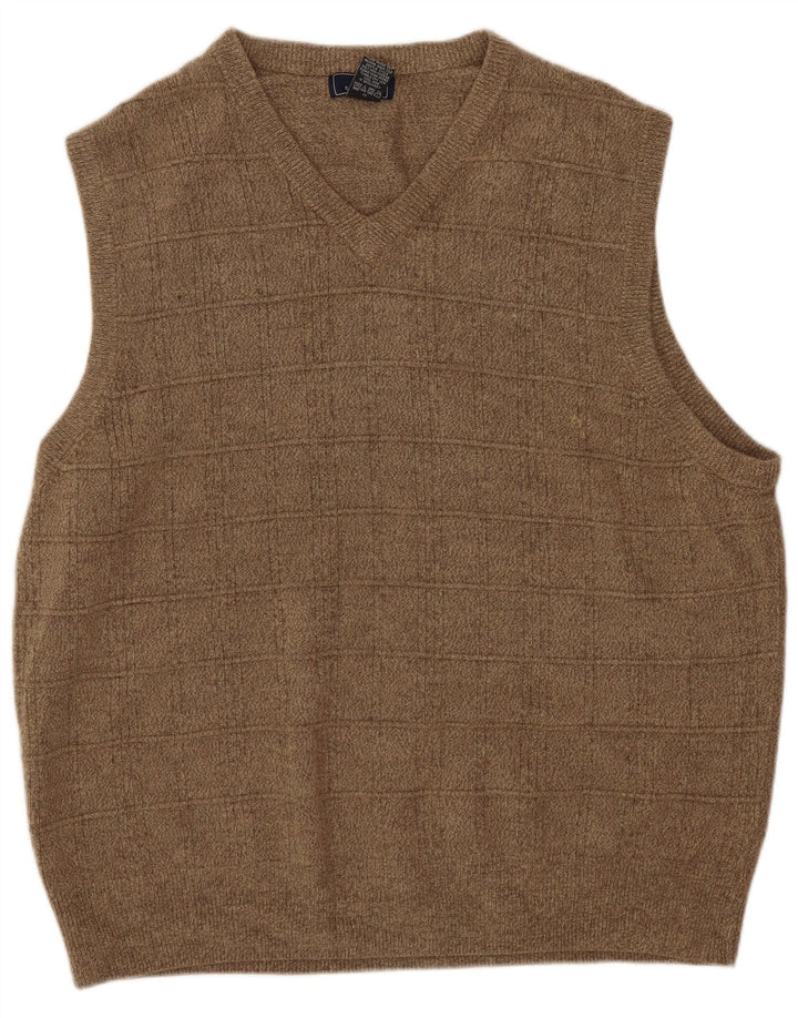 Dockers Mens Vest Tank Top XL Brown Acrylic