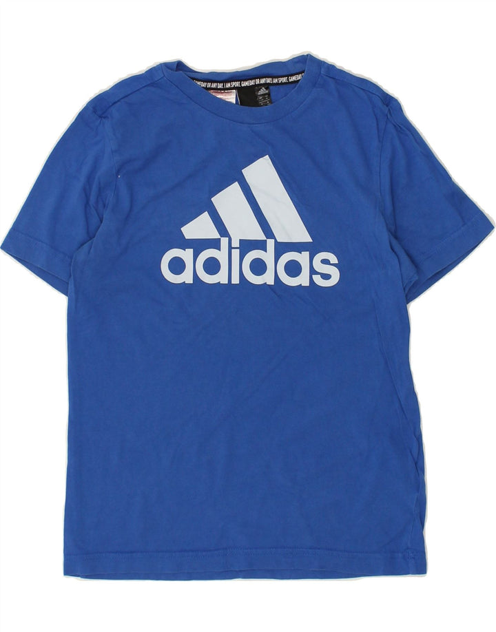 ADIDAS Boys Graphic T-Shirt Top 11-12 Years Blue Cotton | Vintage Adidas | Thrift | Second-Hand Adidas | Used Clothing | Messina Hembry 