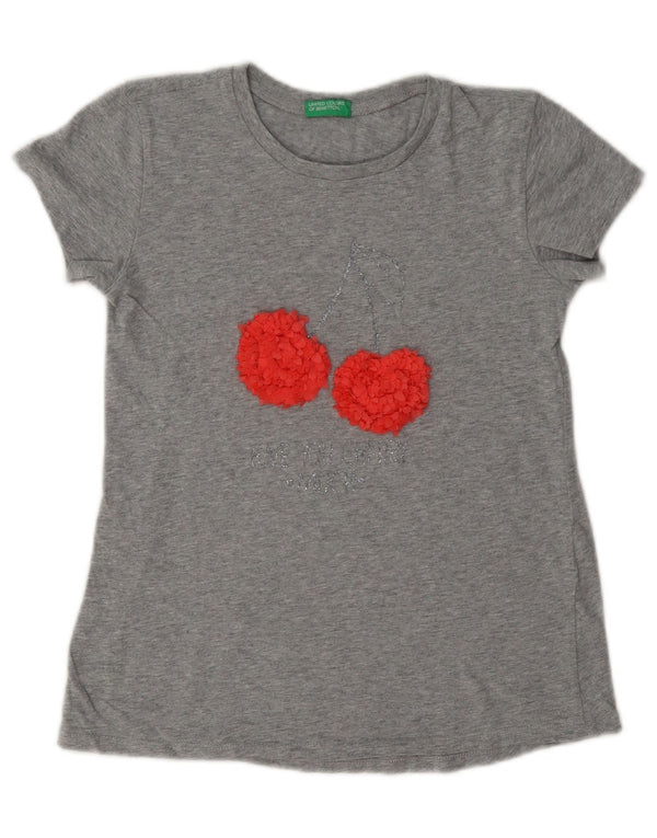 Γυναικείο γραφικό μπλουζάκι Benetton Top UK 12 Medium Grey