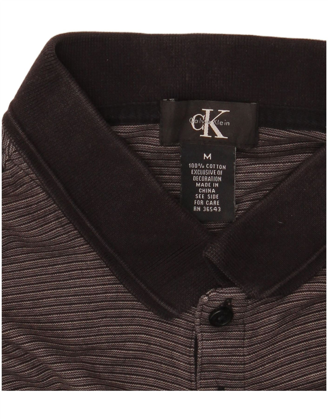 Ανδρικό πουκάμισο πόλο CALVIN KLEIN Βαμβακερό με μεσαίο γκρι ρίγες