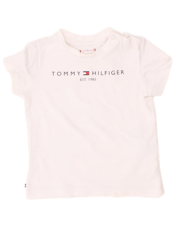 Tommy Hilfiger Baby Boys γραφικό μπλουζάκι 9-12 μηνών λευκό βαμβακερό