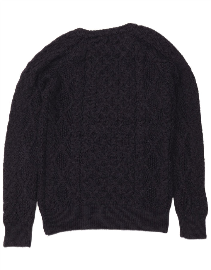 Ανδρικό πουλόβερ Zara Boat Neck Jumper Μεγάλο Μαλλί Navy Blue
