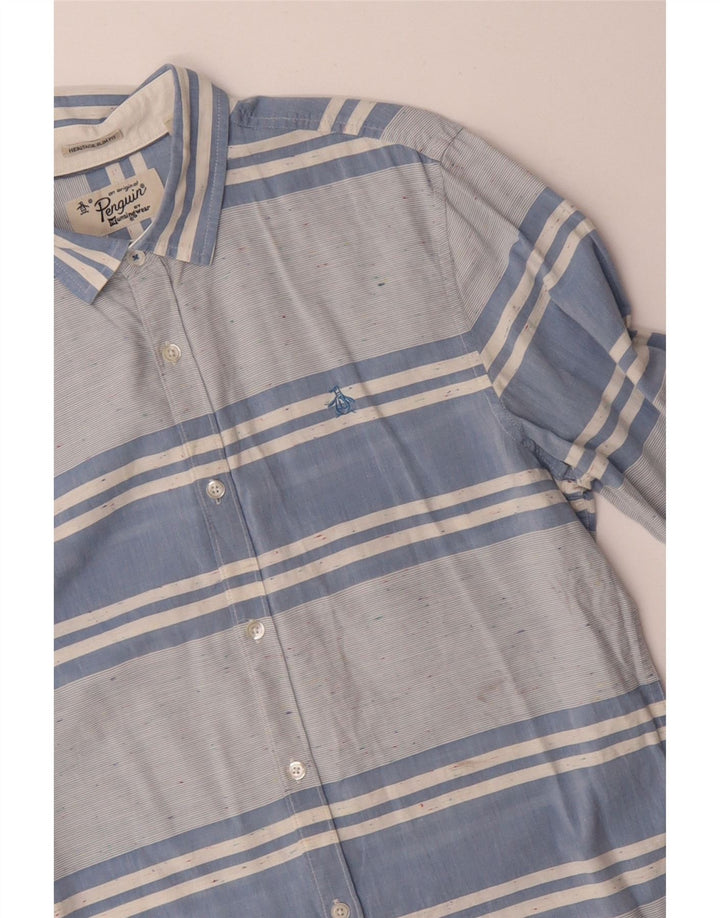 Ανδρικό πουκάμισο PENGUIN Heritage Slim Fit Βαμβακερό μεσαίο μπλε ριγέ