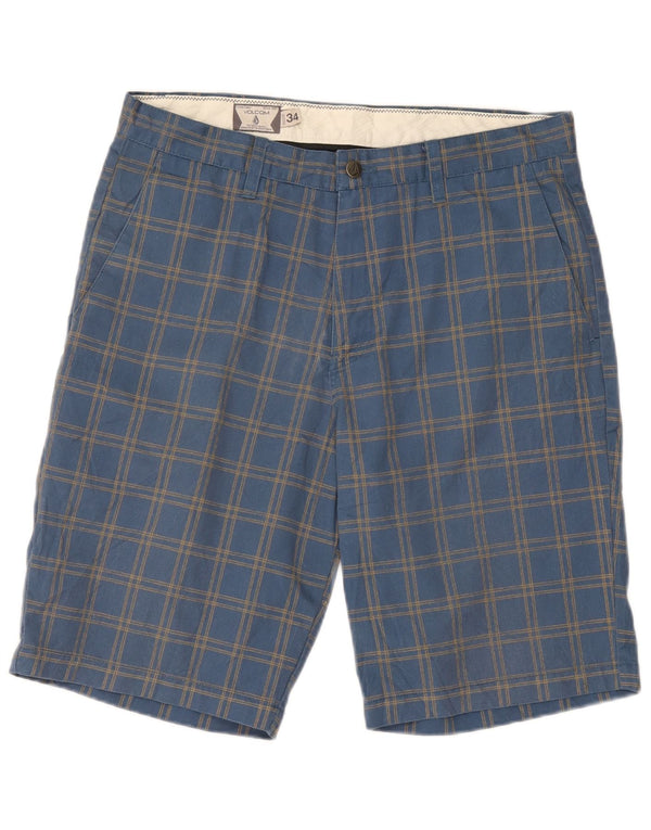Ανδρικό σορτς Chino Volcom W34 Large Blue Check Polyester