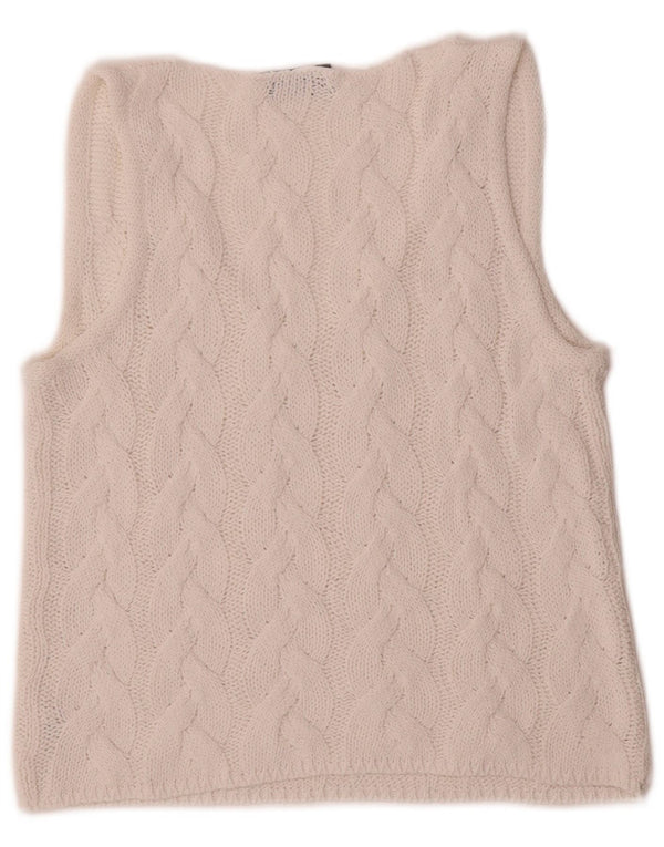 Vintage Γυναικείο Crop Vest Tank Top IT 40 Small White Viscose
