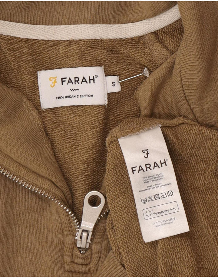 Farah Ανδρικό φούτερ με φερμουάρ 1/4, μικρό πράσινο βαμβακερό