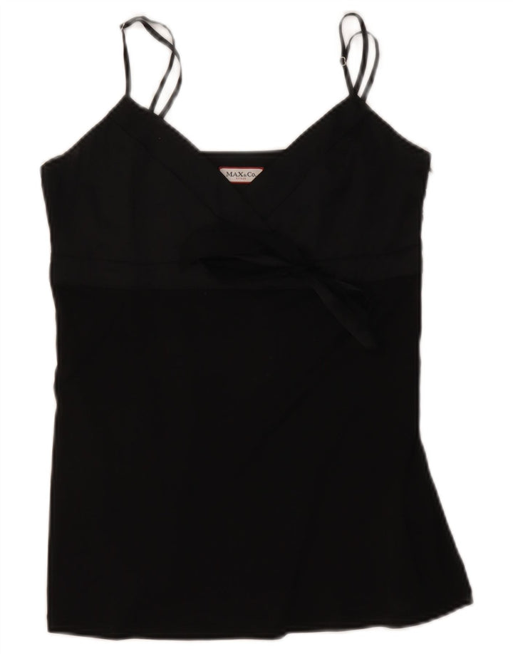 Max & Co. Womens Crop Cami Top UK 12 Medium Black Silk