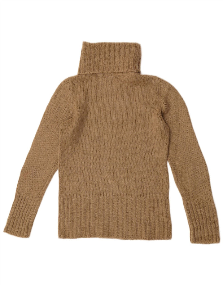 Massimo Dutti Γυναικείο πουλόβερ με ρολό λαιμόκοψη UK 12 μεσαίο μπεζ ακρυλικό