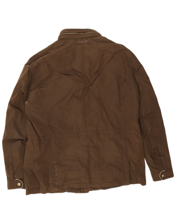 Massimo Dutti Ανδρικό παλτό αντιανεμικό με κουκούλα UK 44 2XL καφέ