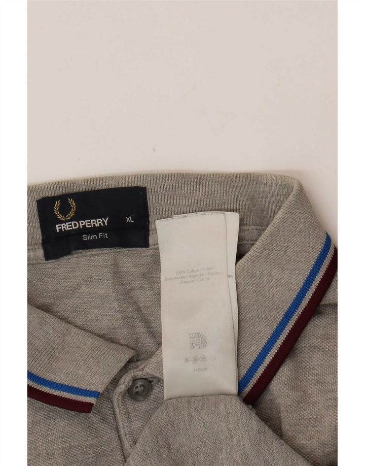 Fred Perry Ανδρικό πουκάμισο Polo Slim Fit XL Γκρι βαμβακερό