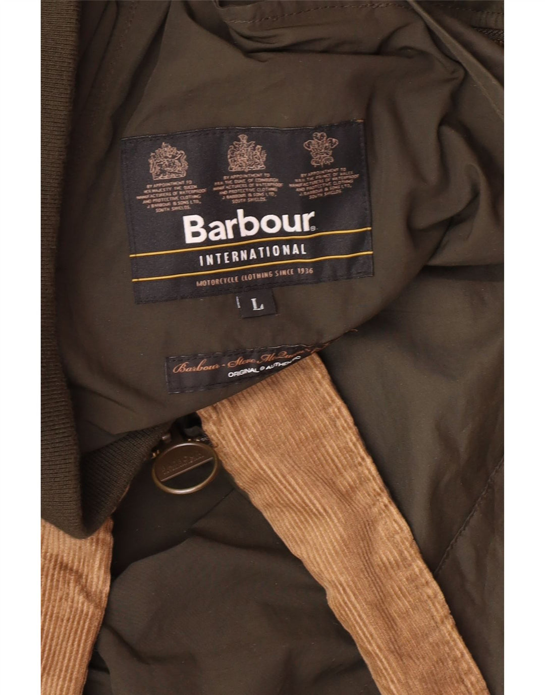 BARBOUR Ανδρικό Bomber Jacket UK 40 Large Khaki Polyamide